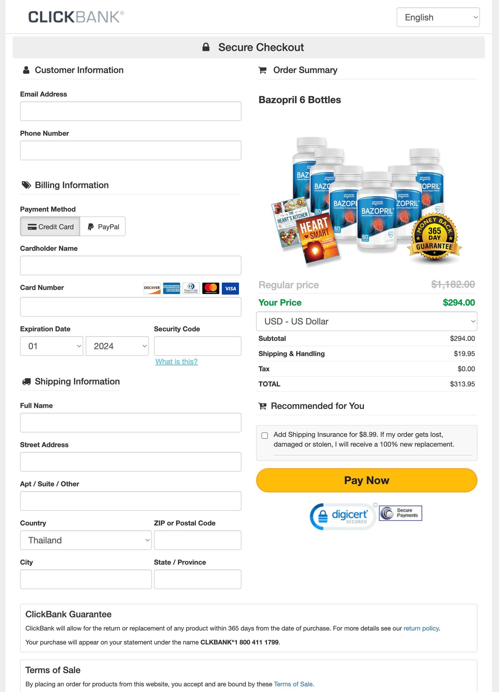 Bazopril - Order Page